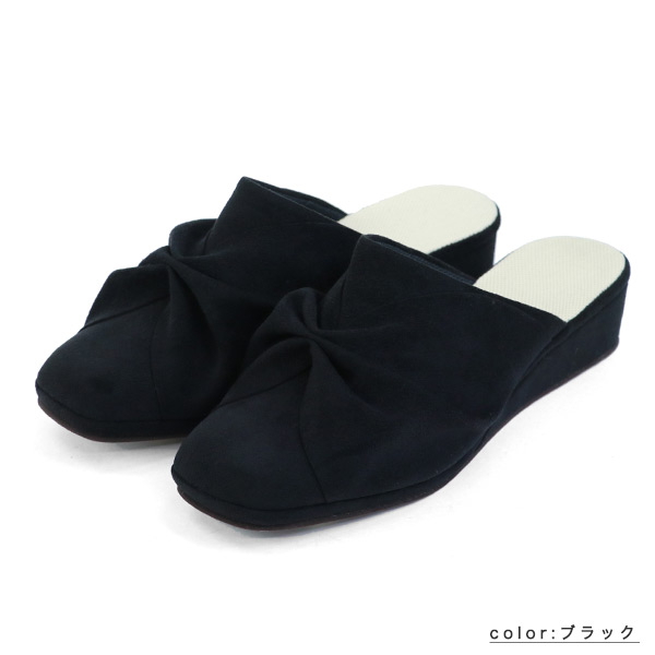 ルームシューズ リボン ヒール クロールバリエリラクシング クロール