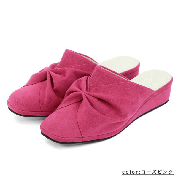 ルームシューズ リボン ヒール クロールバリエリラクシング クロール