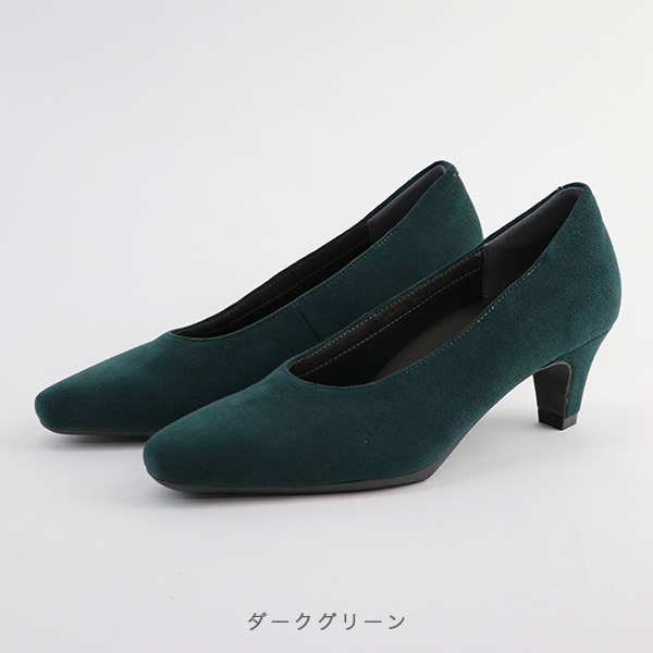 新品未使用：Franca グリーンスエードパンプス