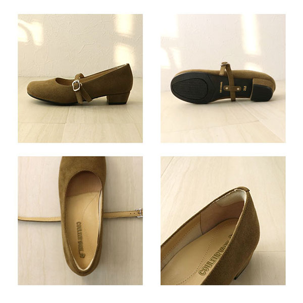 No.244281 クロールバリエ ストラップ付きオブリークトゥパンプス