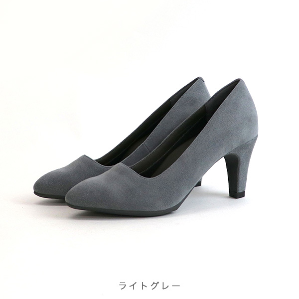 新品未使用　ビジュー付きグレー低ヒールパンプス LL セール価格 COOL SAPPHIRE パンプス レディース チャンキー