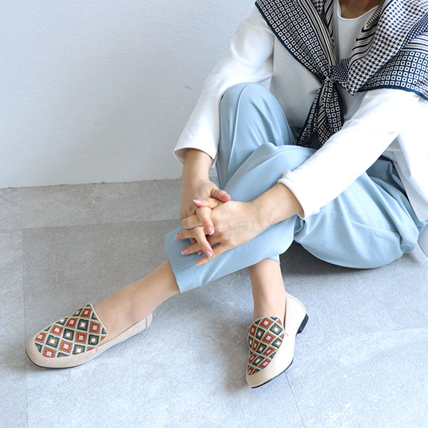 No.451230クロールバリエ ニットコンビ ソフトローファー