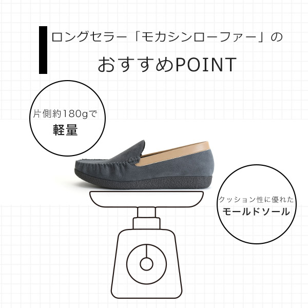No.474281C クロールバリエ×ことりっぷ モカシンローファー