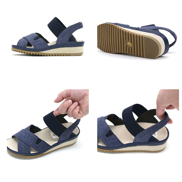 Rie!+パールトーン加工 No.574233 クロールバリエ 軽量 クロスゴムスポーティサンダル