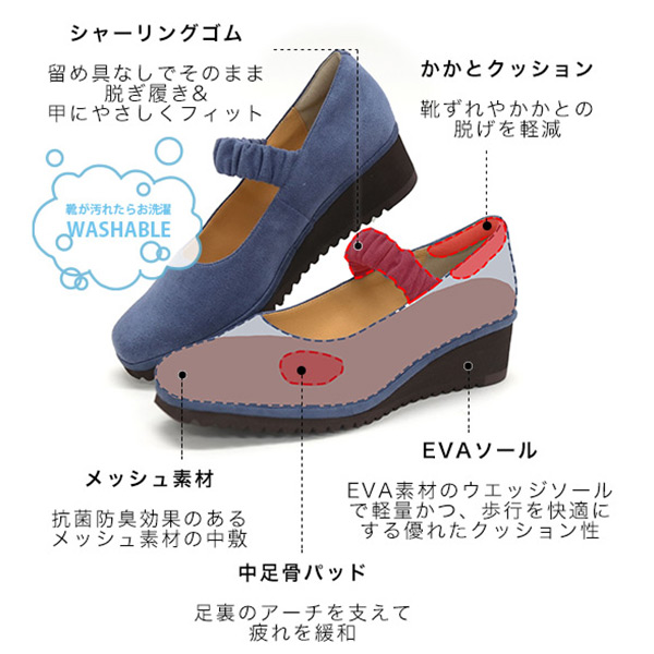 No.574281 クロールバリエ 軽量シャーリングストラップ パンプス