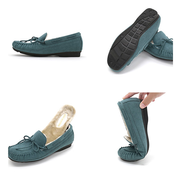 上3つ 上3つ NO.278282 クロールバリエ ファー付きリボンモカシンシューズ